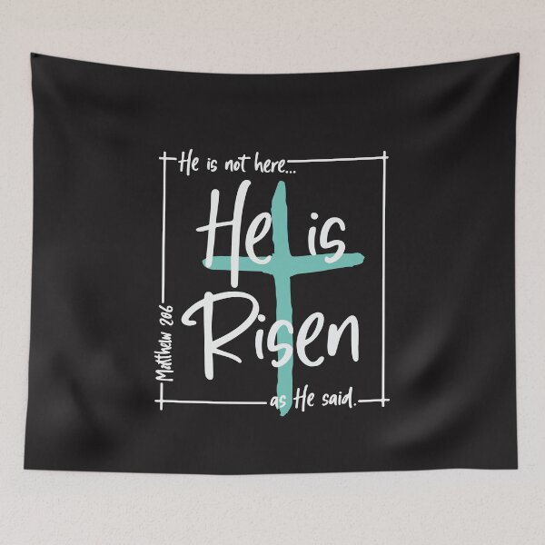 Item preview, He Is Risen Matthew 28:6 Easter Cross Christian Faith Design designed and sold by kiralynstration.