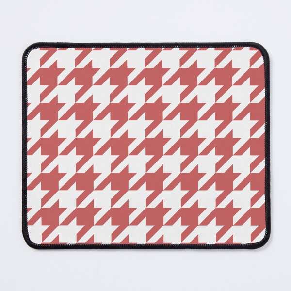Item preview, White And Pastel Red Houndstooth Pattern designed and sold by pattern-archive.