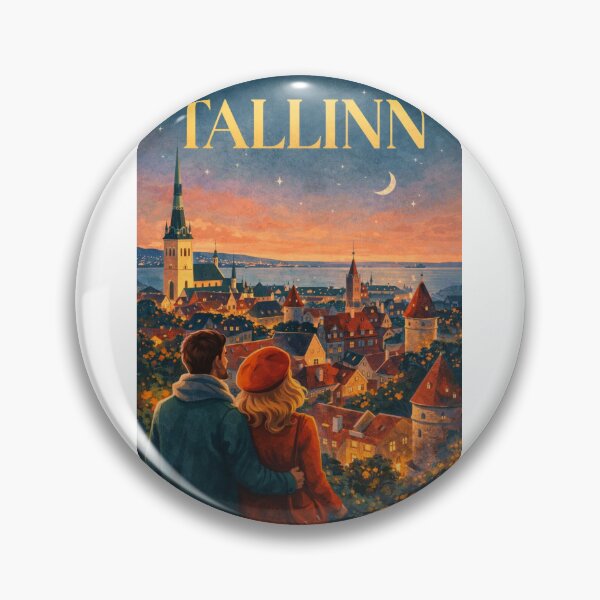 Item preview, Tallinn Estonia Sunset View Over Toompea and Baltic Horizon designed and sold by Aryabek.