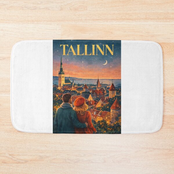 Item preview, Tallinn Estonia Sunset View Over Toompea and Baltic Horizon designed and sold by Aryabek.