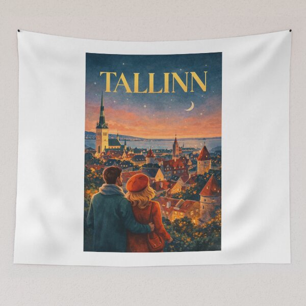 Item preview, Tallinn Estonia Sunset View Over Toompea and Baltic Horizon designed and sold by Aryabek.