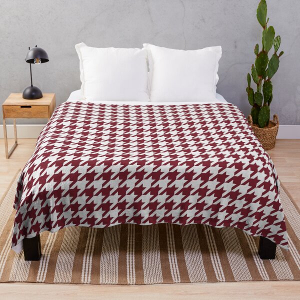 Item preview, White And Red Houndstooth Pattern designed and sold by pattern-archive.