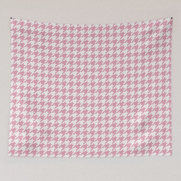 Item preview, White And Rose Houndstooth Pattern designed and sold by pattern-archive.