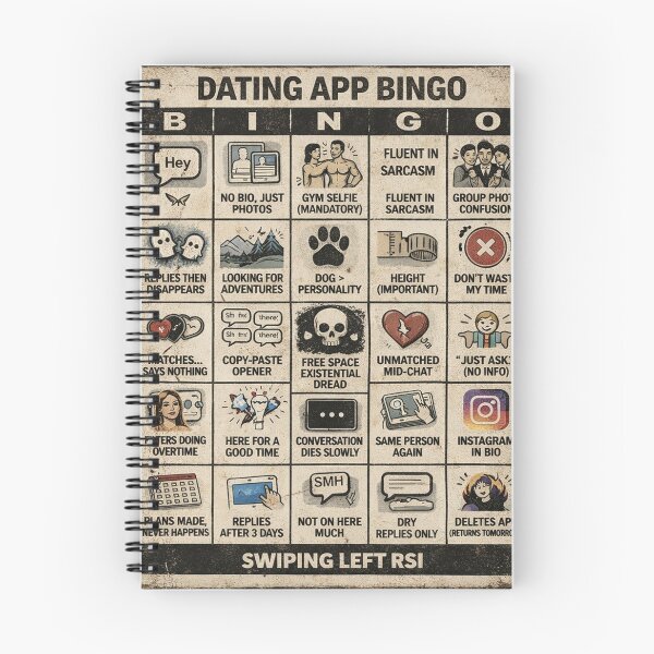 Item preview, Dating App Bingo designed and sold by RuddyDoodles.