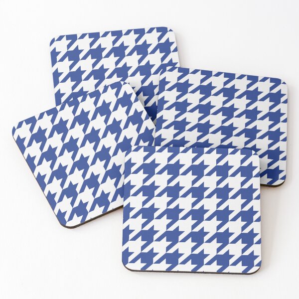 Item preview, White And Royal Blue Houndstooth Pattern designed and sold by pattern-archive.