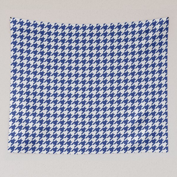Item preview, White And Royal Blue Houndstooth Pattern designed and sold by pattern-archive.