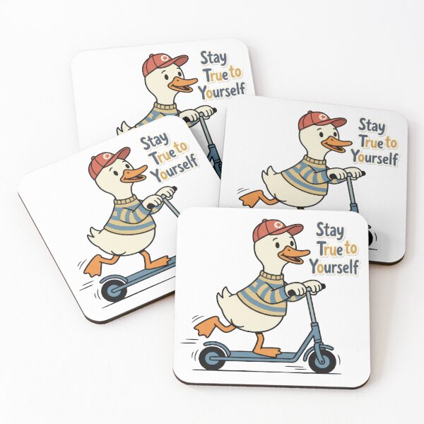 Item preview, Cute Duck on Scooter - Stay True to Yourself designed and sold by seven things shop.