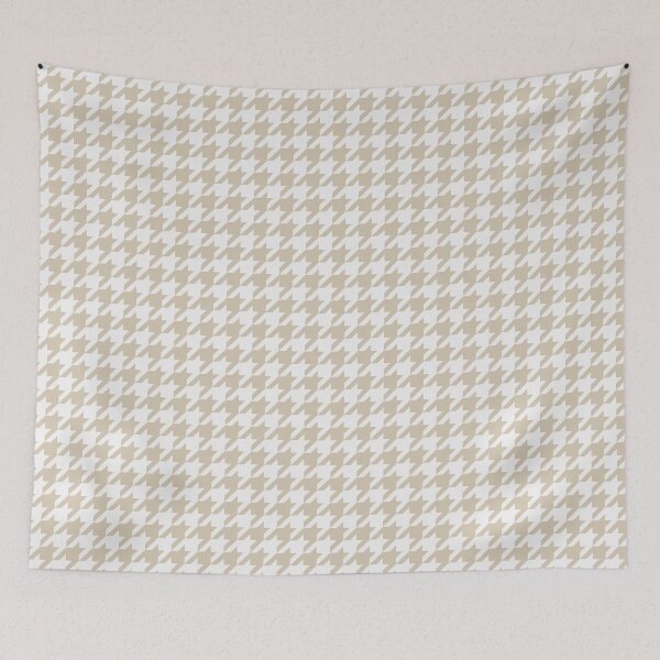 Item preview, White And Sand Houndstooth Pattern designed and sold by pattern-archive.