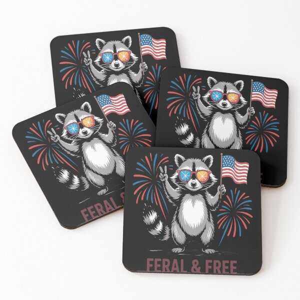 Item preview, Feral & Free Patriotic Racoon Feral And Free 4th July designed and sold by TeamLequid.