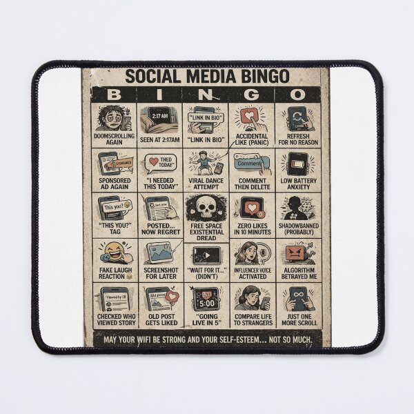Item preview, Social Media Bingo designed and sold by RuddyDoodles.