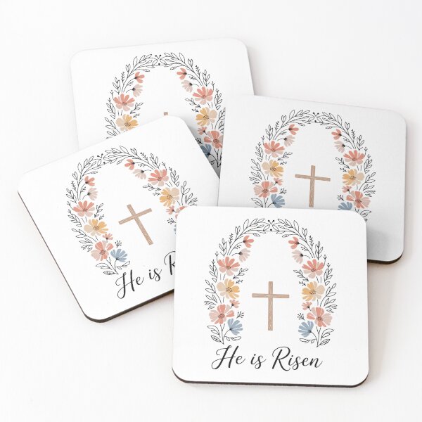 Item preview, He Is Risen Spring Floral Rainbow Easter Christian designed and sold by IdunayaStore.