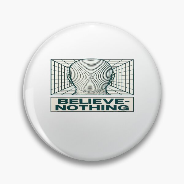 Item preview, Believe-Nothing Surreal Mind Design – Hypnotic Spiral Head Minimalist Psychedelic Art designed and sold by Bright Nest Studio.