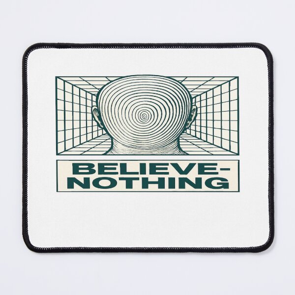 Item preview, Believe-Nothing Surreal Mind Design – Hypnotic Spiral Head Minimalist Psychedelic Art designed and sold by Bright Nest Studio.