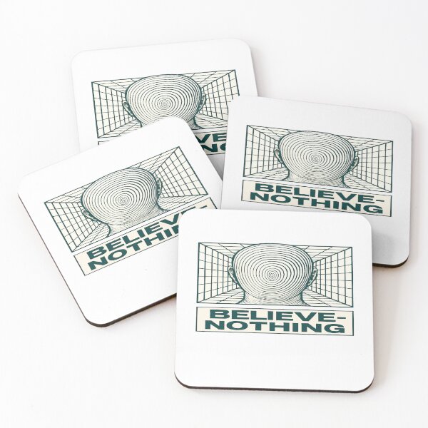 Item preview, Believe-Nothing Surreal Mind Design – Hypnotic Spiral Head Minimalist Psychedelic Art designed and sold by Bright Nest Studio.