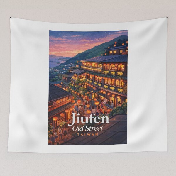 Item preview, Jiufen Old Street Ruifang Hillside Lantern Town Taiwan designed and sold by Aryabek.