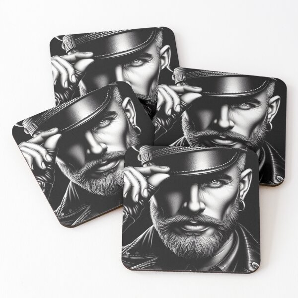Item preview, Gay Leather Daddy Expecting You Defiant Currency Tom of Finland Tribute Gay Pride Graphic Design designed and sold by ItsAKinkThing.
