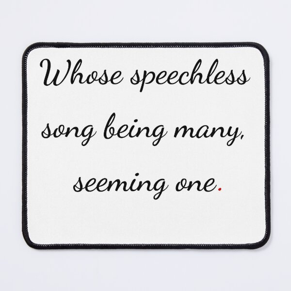 Item preview, "Whose speechless song, being many, seeming one" - handwriting black designed and sold by ariksworld.