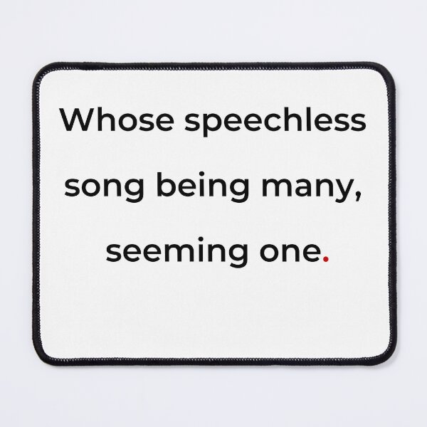 Item preview, "Whose speechless song, being many, seeming one" - print black designed and sold by ariksworld.