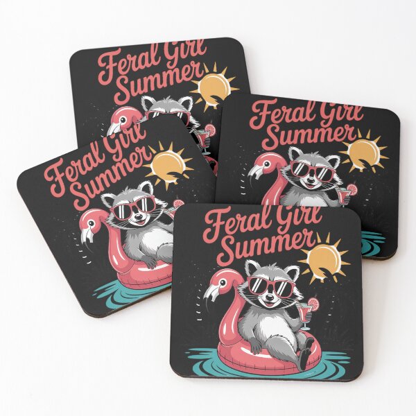Item preview, Feral Girl Summer Funny Feral Raccoon Summer Vacation designed and sold by TeamLequid.