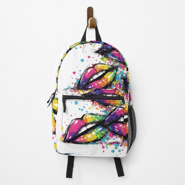 Item preview, A diagonal flow of multiple graffiti-style lips moving across the canvas, varying in size and rotation designed and sold by Dejbar.