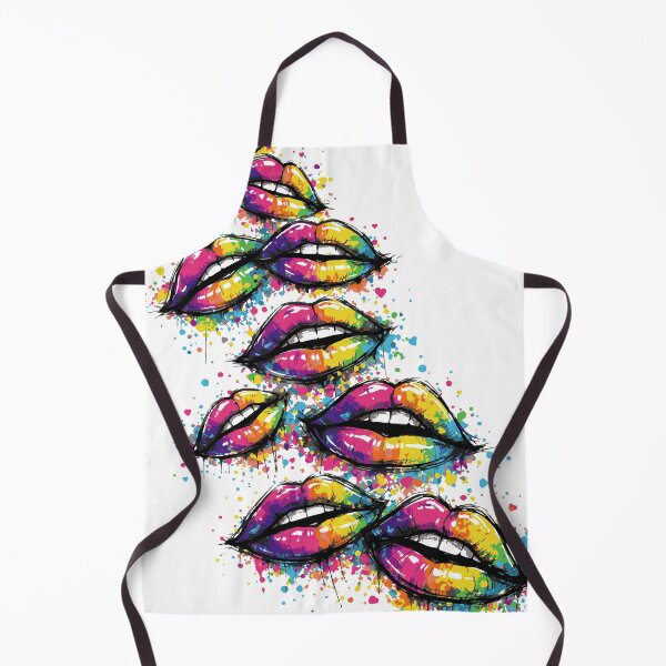 Item preview, A diagonal flow of multiple graffiti-style lips moving across the canvas, varying in size and rotation designed and sold by Dejbar.