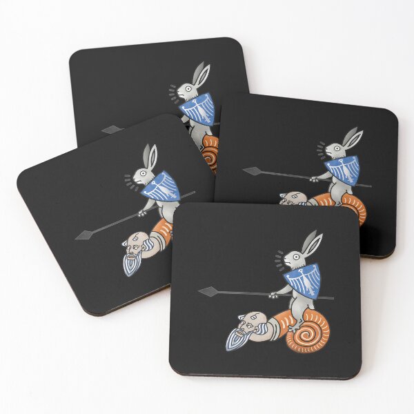 Item preview, Medieval Marginalia Rabbit Jousting Snail designed and sold by wunuhrhzjx25.