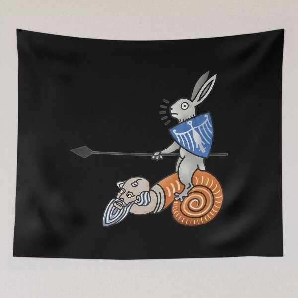 Item preview, Medieval Marginalia Rabbit Jousting Snail designed and sold by wunuhrhzjx25.