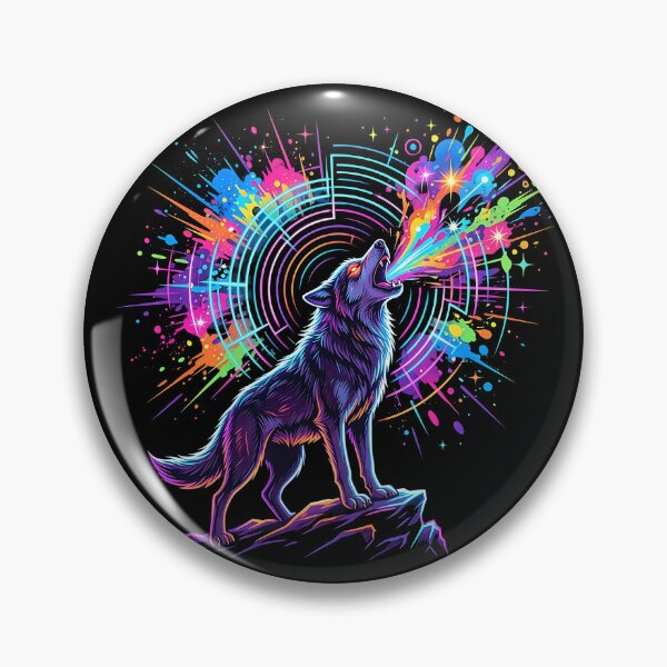 Item preview, Neon Wolf Rave – Electric Howl Energy 1 designed and sold by RH Design Lab.