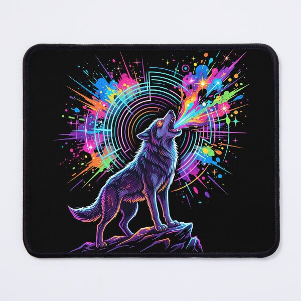 Item preview, Neon Wolf Rave – Electric Howl Energy 1 designed and sold by RH Design Lab.