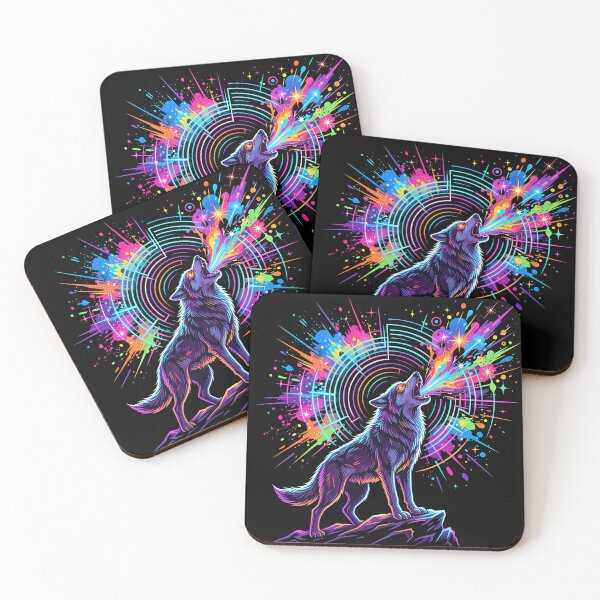 Item preview, Neon Wolf Rave – Electric Howl Energy 1 designed and sold by RH Design Lab.