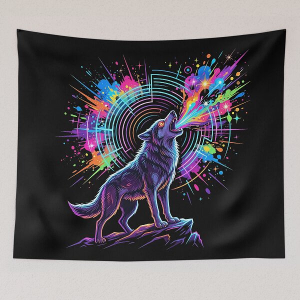 Item preview, Neon Wolf Rave – Electric Howl Energy 1 designed and sold by RH Design Lab.