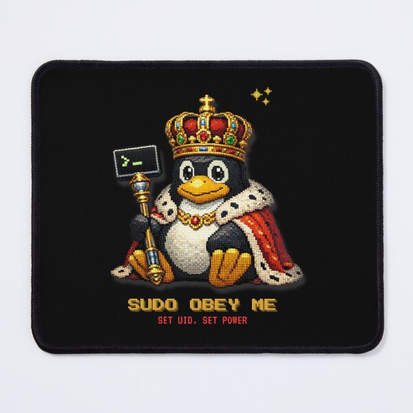 Item preview, SUDO Obey Me – Linux Root King Pixel Art designed and sold by Artur-GrafiTee.