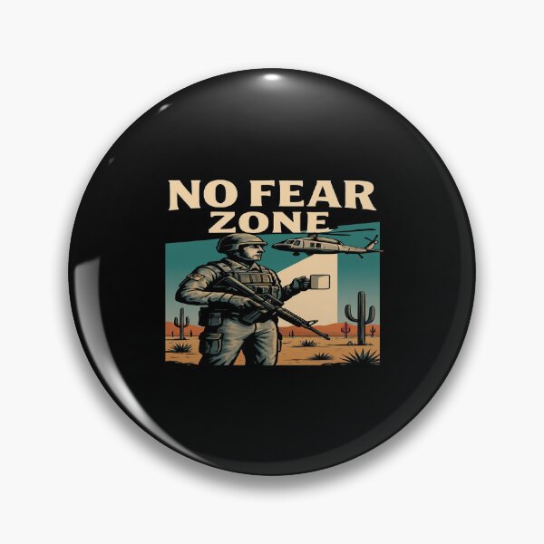 Item preview, No Fear Zone Soldier Design – Military Coffee Humor Desert Scene Bold Tactical Art designed and sold by Bright Nest Studio.