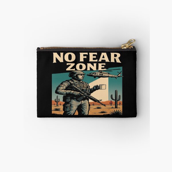 Item preview, No Fear Zone Soldier Design – Military Coffee Humor Desert Scene Bold Tactical Art designed and sold by Bright Nest Studio.