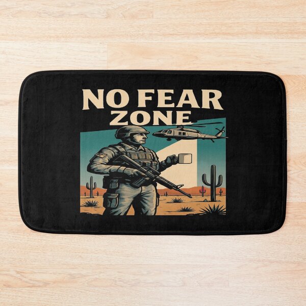 Item preview, No Fear Zone Soldier Design – Military Coffee Humor Desert Scene Bold Tactical Art designed and sold by Bright Nest Studio.
