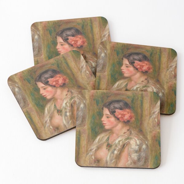 Item preview, Jeune Femme a La Rose by Pierre-Auguste Renoir: Romantic Impressionist Portrait designed and sold by artofuniverse.