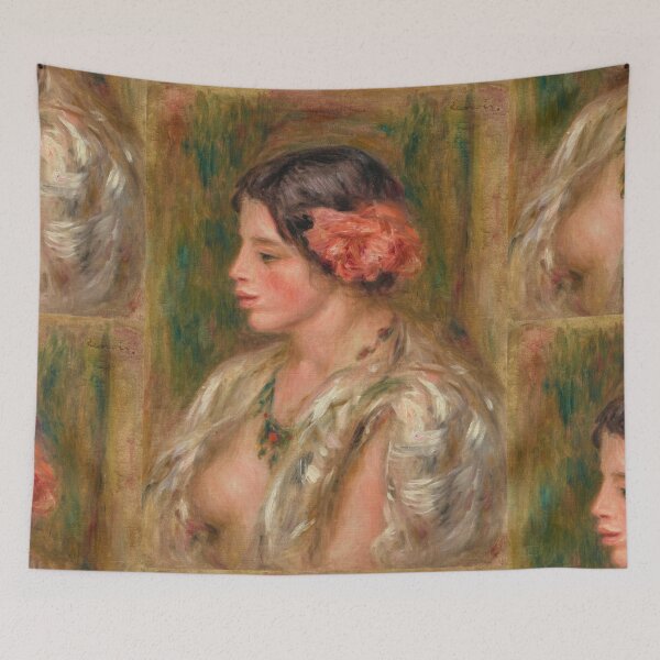 Item preview, Jeune Femme a La Rose by Pierre-Auguste Renoir: Romantic Impressionist Portrait designed and sold by artofuniverse.