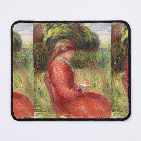 Item preview, Jeune Femme Assise by Pierre-Auguste Renoir: Impressionist Garden Portrait Poster designed and sold by artofuniverse.