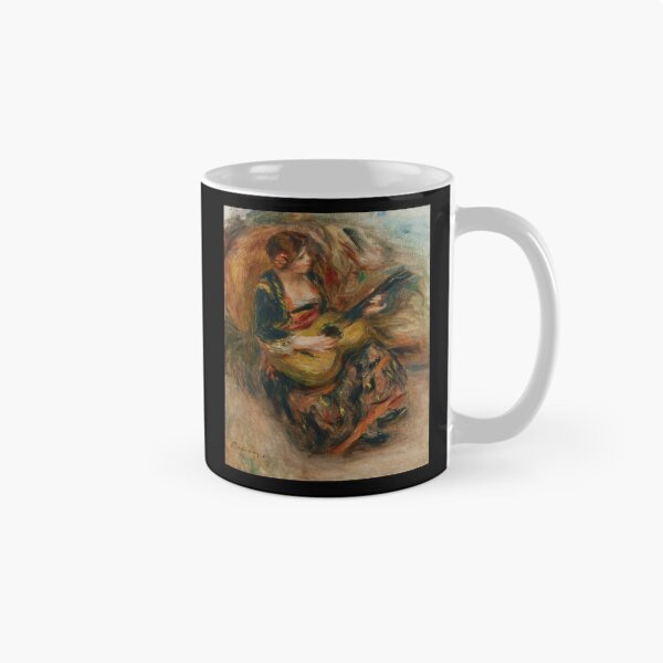 Item preview, Jeune Femme Assise Jouant De La Guitare by Pierre-Auguste Renoir: Romantic Music Print designed and sold by artofuniverse.