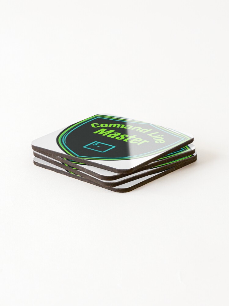 Thumbnail 4 of 5, Coasters (Set of 4), Command Line Master  Linux Programmer Shirt designed and sold by KurtByteStudio.
