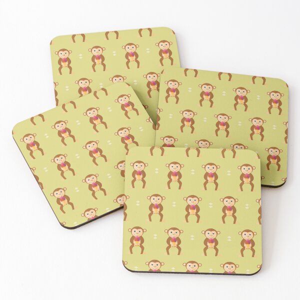 Item preview, Monkeys with ice cream on green designed and sold by reneesillus.