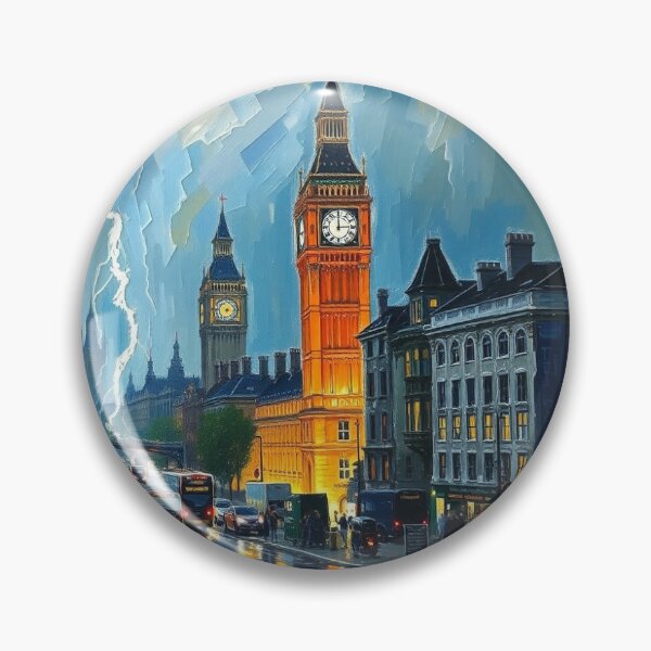 Item preview, A picture of London during a lighting storm, in the style of Renoir. designed and sold by oldMastersofart.