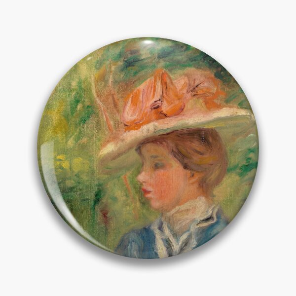 Item preview, Jeune Femme Au Chapeau Fleuri by Pierre-Auguste Renoir: Impressionist Garden Portrait designed and sold by artofuniverse.