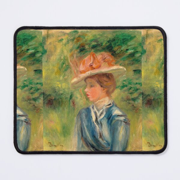 Item preview, Jeune Femme Au Chapeau Fleuri by Pierre-Auguste Renoir: Impressionist Garden Portrait designed and sold by artofuniverse.