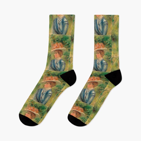 Item preview, Jeune Femme Au Chapeau Fleuri by Pierre-Auguste Renoir: Impressionist Garden Portrait designed and sold by artofuniverse.