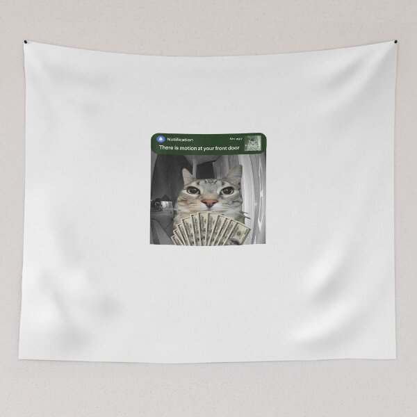 Item preview, There is Motion at Your Front Door Funny Cat Motion Meme designed and sold by valery-kenz.