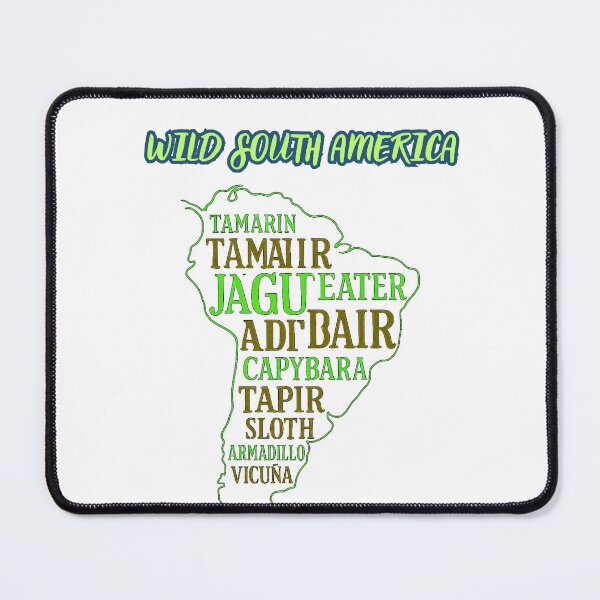 Item preview, Wild South America Animals Map Wildlife Travel Design designed and sold by GigaFactory.