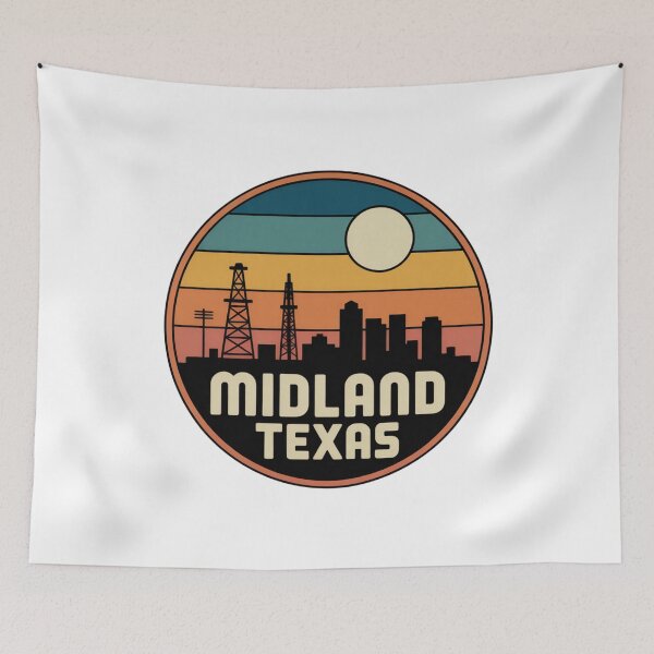 Item preview, Midland Texas: Retro Sunset Oilfield Skyline designed and sold by CircinusStore.