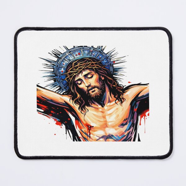 Item preview, Jesus Crucifixion Art – Powerful Religious Illustration with Halo, Thorns & Spiritual Symbolism designed and sold by Bright Nest Studio.