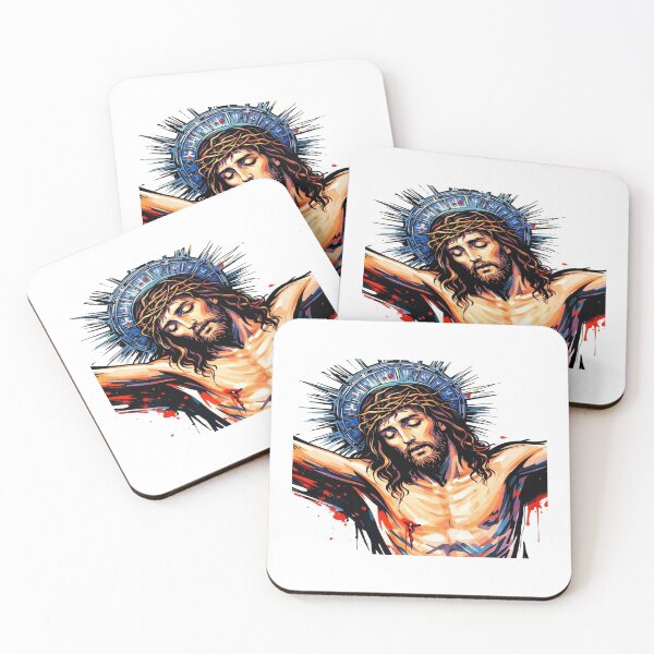 Item preview, Jesus Crucifixion Art – Powerful Religious Illustration with Halo, Thorns & Spiritual Symbolism designed and sold by Bright Nest Studio.